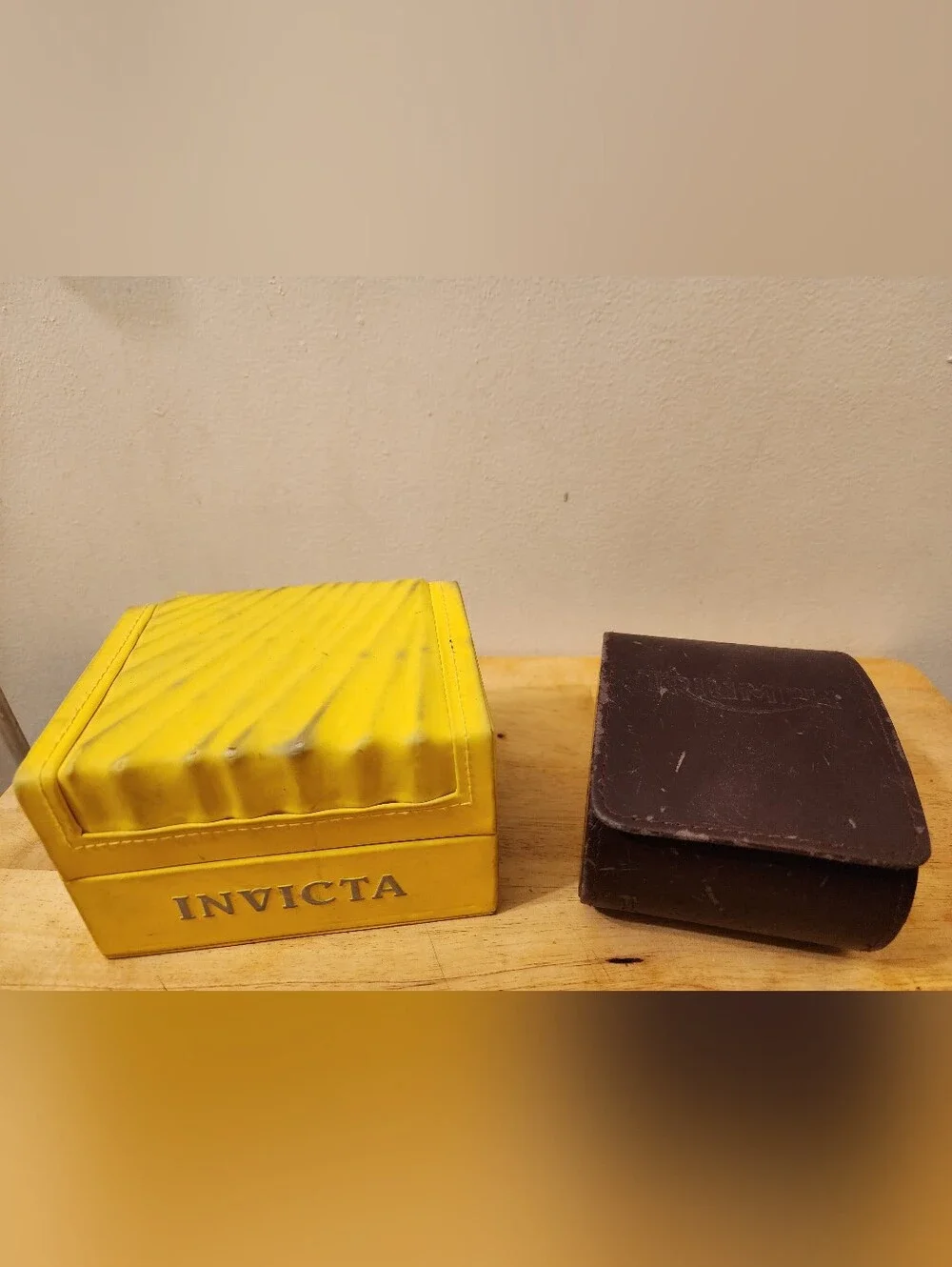 Invicta Yellow Watch Storage Box with Cushioned Interior & Triumph Watch Box